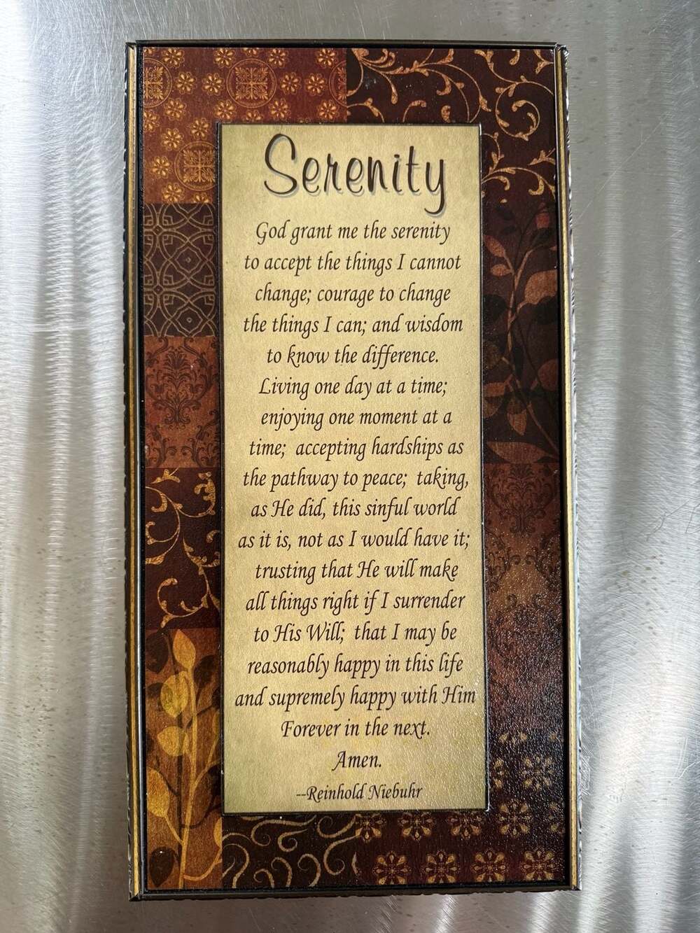 Interiors by Design Serenity Prayer Framed Wall Art by Reinhold Niebuhr